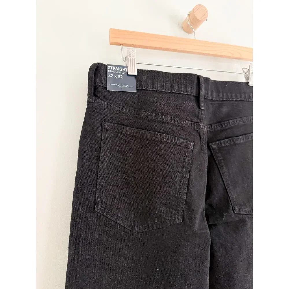 J. Crew Factory | NWT Straight-fit jean signature flex Dark Shadow Black | 32x32